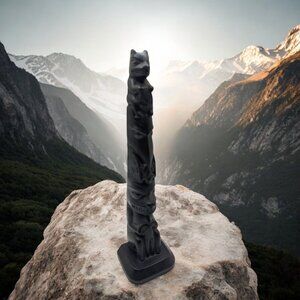 Vtg Native Haida Boma Totem Pole Resin Cast